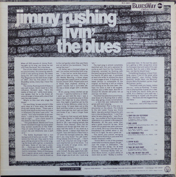 Jimmy Rushing ~ Livin' The Blues (Vinyl) - Djungel & Jazz