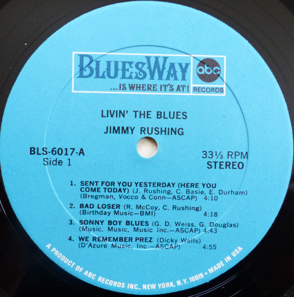 Jimmy Rushing ~ Livin' The Blues (Vinyl) - Djungel & Jazz