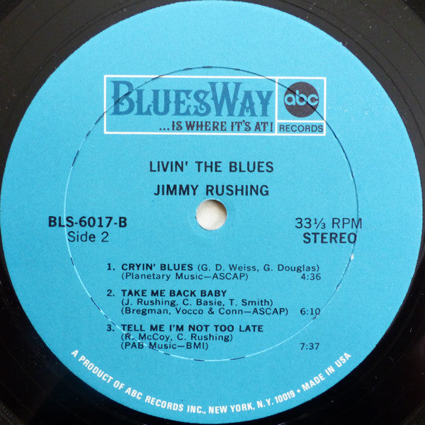 Jimmy Rushing ~ Livin' The Blues (Vinyl) - Djungel & Jazz