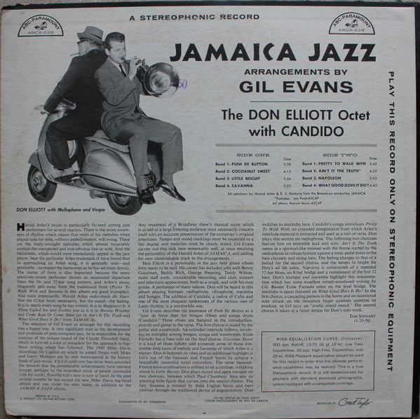 The Don Elliott Octet Featuring Candido ~ Jamaica Jazz (Vinyl) - Djungel & Jazz