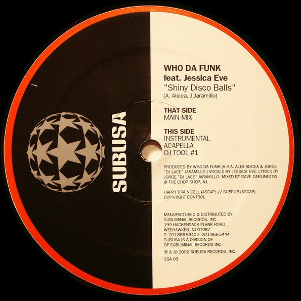 Who Da Funk Featuring Jessica Eve ~ Shiny Disco Balls (Vinyl) - Djungel & Jazz