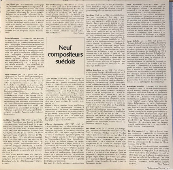 Various : Music In Sweden 1: Nine Swedish Composers (LP, Comp, Gat)