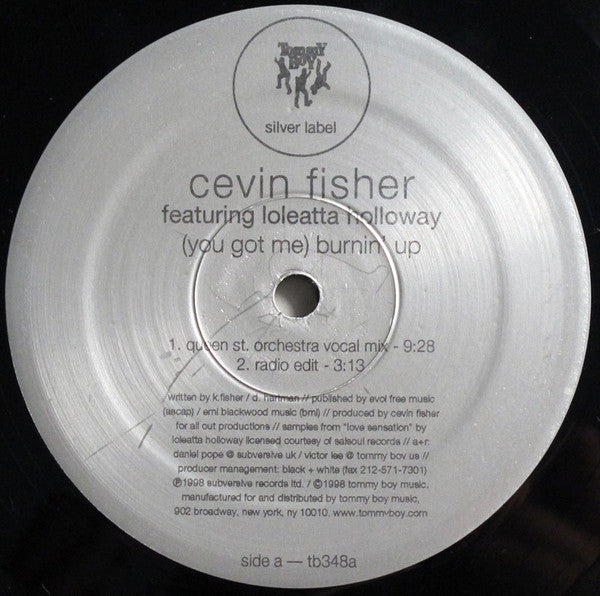 Cevin Fisher Featuring Loleatta Holloway ~ (You Got Me) Burnin' Up (Vinyl) - Djungel & Jazz
