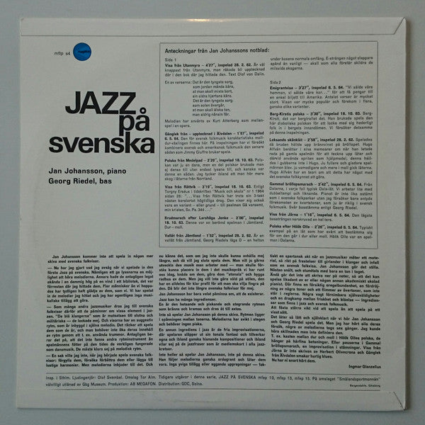 Jan Johansson ~ Jazz På Svenska (Vinyl) - Djungel & Jazz