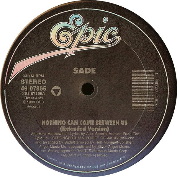 Sade : Nothing Can Come Between Us (12", Maxi)