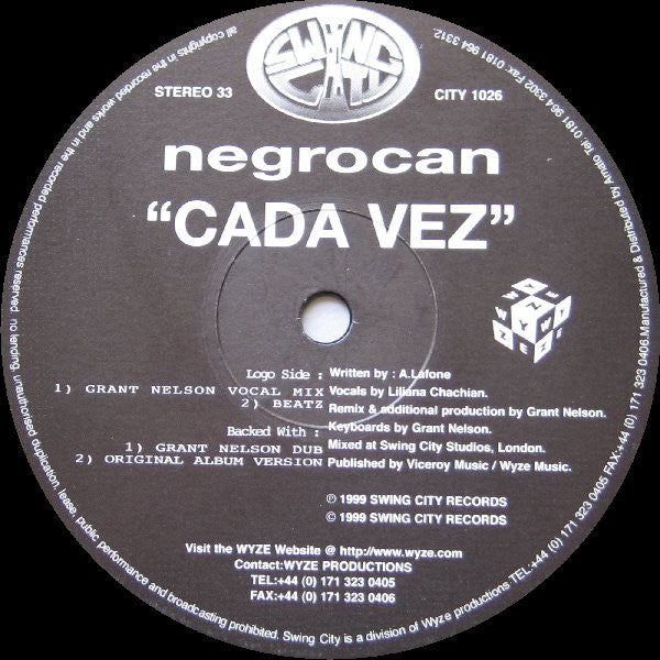 Negrocan ~ Cada Vez (Vinyl) - Djungel & Jazz