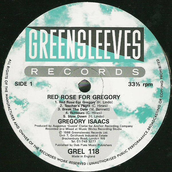 Gregory Isaacs ~ Red Rose For Gregory (Vinyl) - Djungel & Jazz