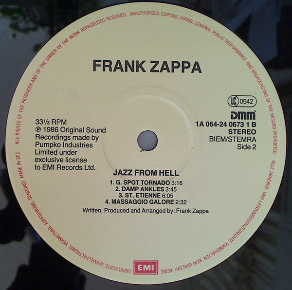 Frank Zappa ~ Jazz From Hell (Vinyl) - Djungel & Jazz
