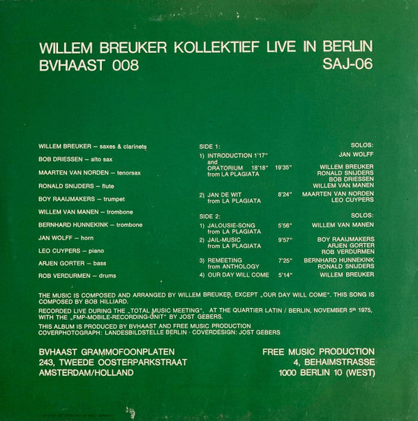 Willem Breuker Kollektief ~ Live In Berlin (Vinyl) - Djungel & Jazz