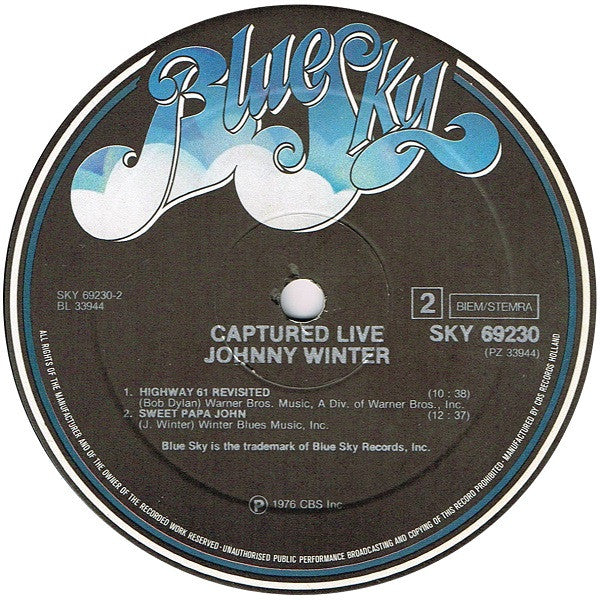 Johnny Winter : Captured Live! (LP, Album)