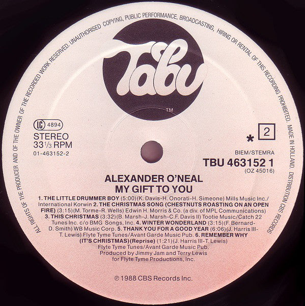 Alexander O'Neal ~ My Gift To You (Vinyl) - Djungel & Jazz