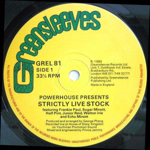 Various : Powerhouse Presents: Strictly Live Stock (LP)