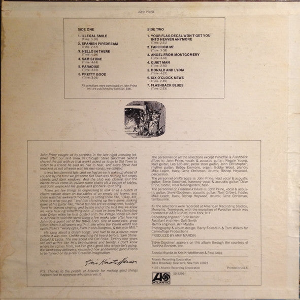 John Prine ~ John Prine (Vinyl) - Djungel & Jazz