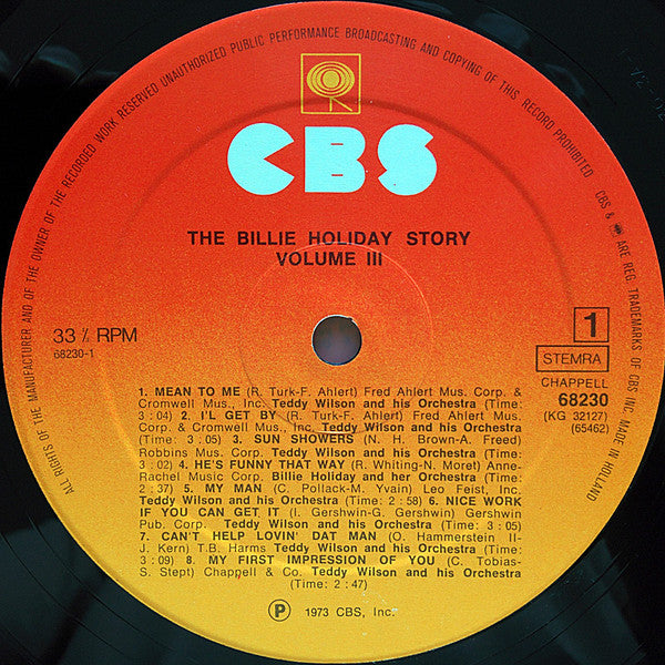 Billie Holiday ~ The Billie Holiday Story Volume III (Vinyl) - Djungel & Jazz