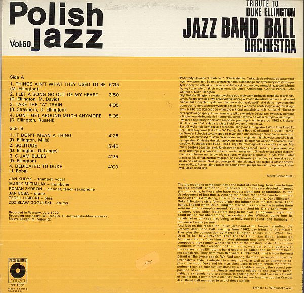 Jazz Band Ball Orchestra ~ Tribute To Duke Ellington (Vinyl) - Djungel & Jazz