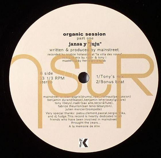 Mainstreet (2) : The Organic Session Part One (12")