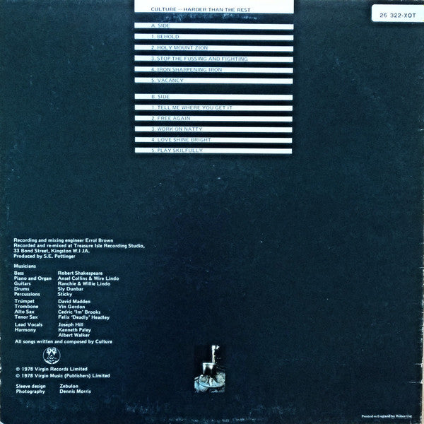 Culture : Harder Than The Rest (LP, Album, RP)