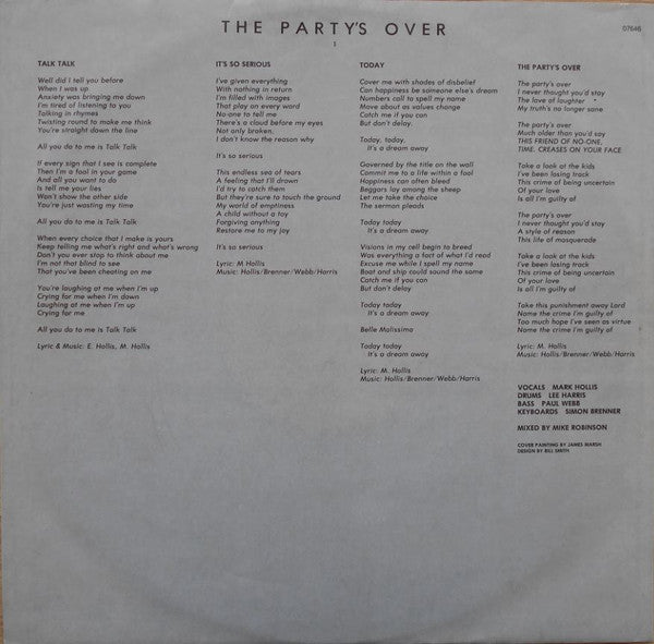 Talk Talk : The Party's Over (LP, Album)