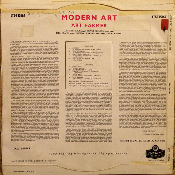 Art Farmer : Modern Art (LP, Album, Mono)