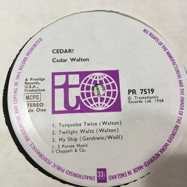Cedar Walton Trio, Cedar Walton Quartet & Cedar Walton Quintet ~ Cedar! (Vinyl) - Djungel & Jazz