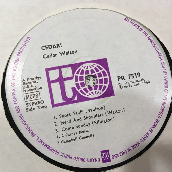Cedar Walton Trio, Cedar Walton Quartet & Cedar Walton Quintet ~ Cedar! (Vinyl) - Djungel & Jazz