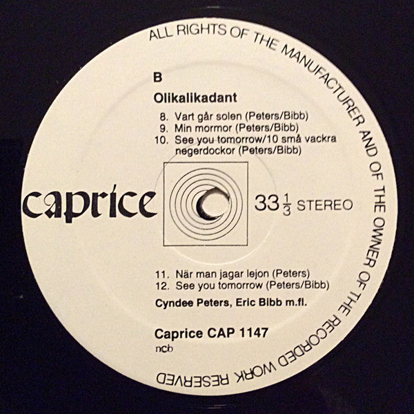 Cyndee Peters, Eric Bibb ~ Olikalikadant (Vinyl) - Djungel & Jazz