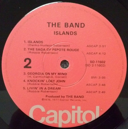 The Band : Islands (LP, Album, Win)