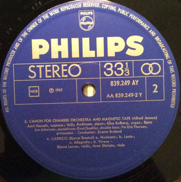 Conrad Baden / Klaus Egge / Alfred Janson / Bjarne Brustad ~ Contemporary Music From Norway (Vinyl) - Djungel & Jazz