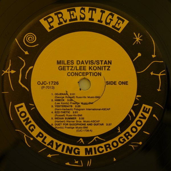 Miles Davis, Stan Getz, Lee Konitz ~ Conception (Vinyl) - Djungel & Jazz