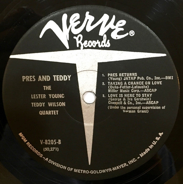 The Lester Young-Teddy Wilson Quartet : Pres And Teddy (LP, Album, Mono, RE)