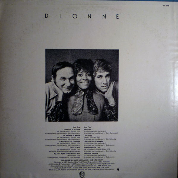 Dionne Warwicke ~ Dionne (Vinyl) - Djungel & Jazz