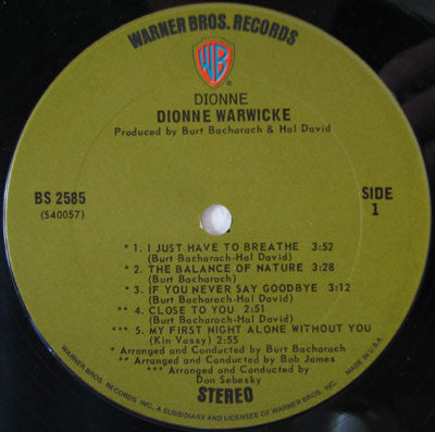 Dionne Warwicke ~ Dionne (Vinyl) - Djungel & Jazz