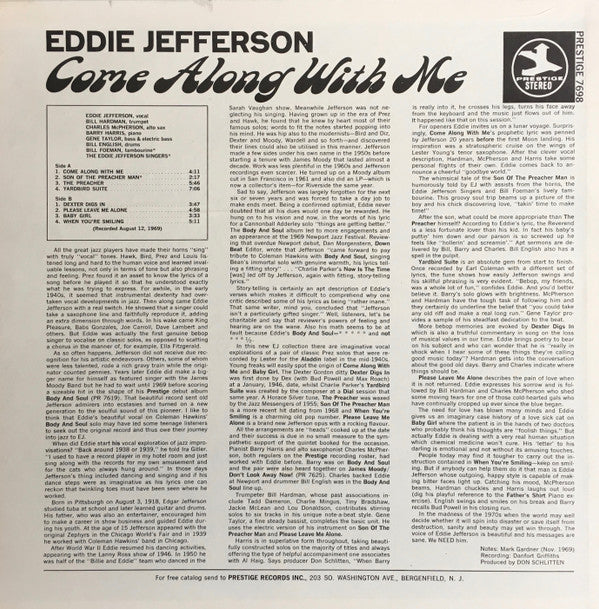 Eddie Jefferson ~ Come Along With Me (Vinyl) - Djungel & Jazz