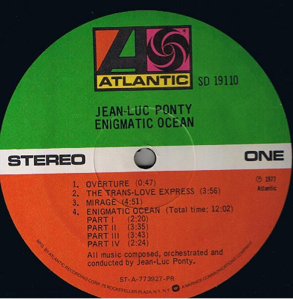 Jean-Luc Ponty ~ Enigmatic Ocean (Vinyl) - Djungel & Jazz