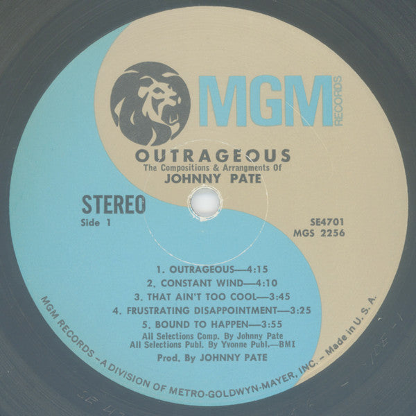 Johnny Pate ~ Outrageous (Vinyl) - Djungel & Jazz