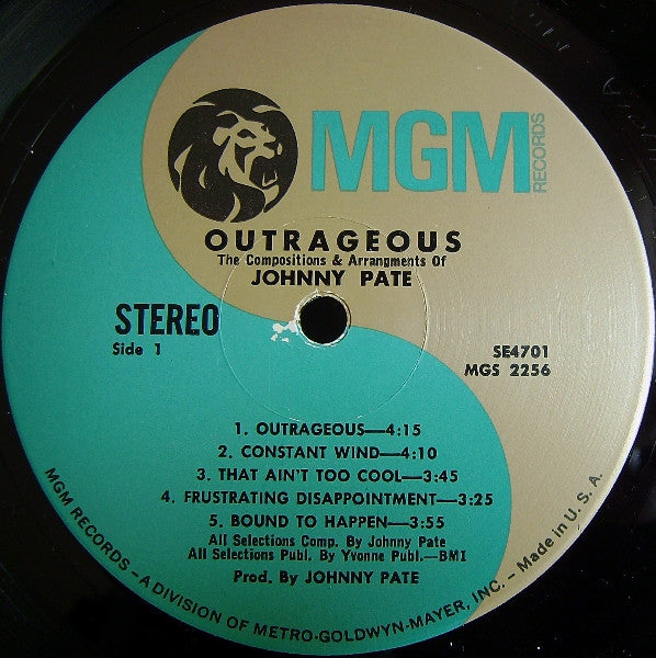 Johnny Pate ~ Outrageous (Vinyl) - Djungel & Jazz