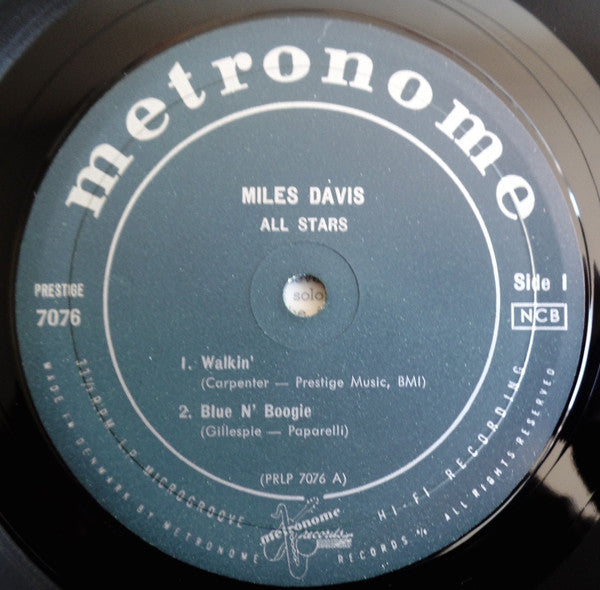 Miles Davis All Stars : Walkin' (LP, Album, Comp, Mono)