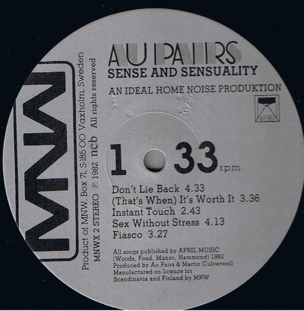 Au Pairs ~ Sense And Sensuality (Vinyl) - Djungel & Jazz