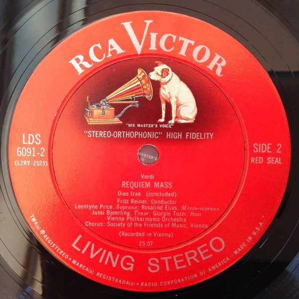 Giuseppe Verdi - Fritz Reiner ⋆ Wiener Philharmoniker ⋆ Leontyne Price ⋆ Rosalind Elias ⋆ Jussi Björling ⋆ Giorgio Tozzi ⋆ Wiener Singverein ~ Requiem (Vinyl) - Djungel & Jazz