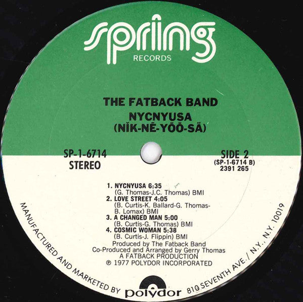 The Fatback Band ~ NYCNYUSA (Nĭk-Nē-Yōō-Sä) (Vinyl) - Djungel & Jazz