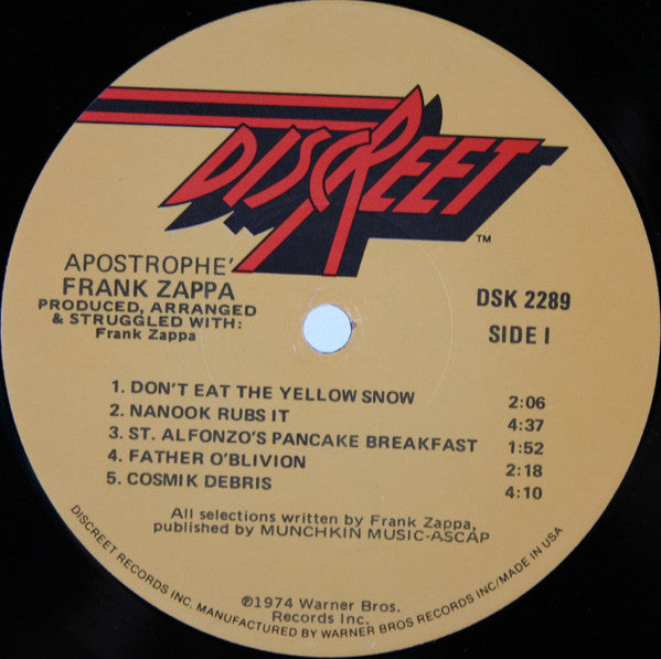 Frank Zappa : Apostrophe (') (LP, Album, RE)