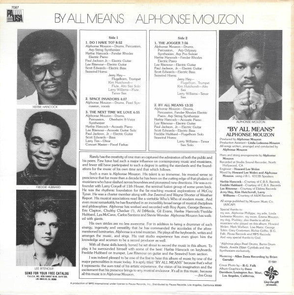 Alphonse Mouzon ~ By All Means (Vinyl) - Djungel & Jazz