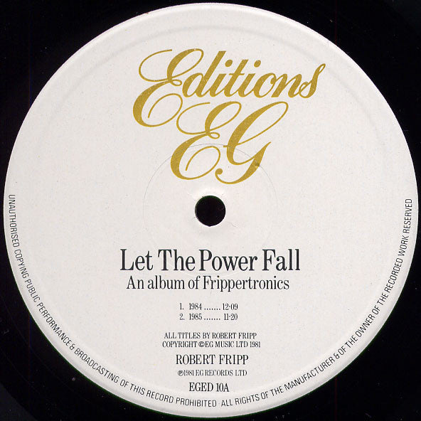 Robert Fripp ~ Let The Power Fall (Vinyl) - Djungel & Jazz