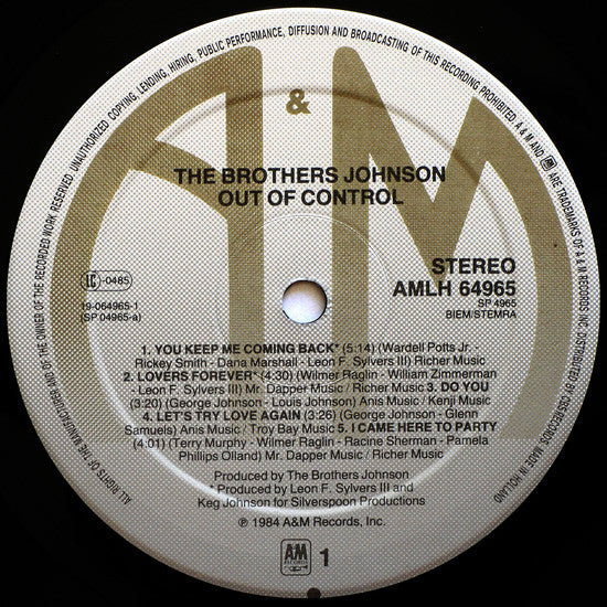 Brothers Johnson ~ Out Of Control (Vinyl) - Djungel & Jazz
