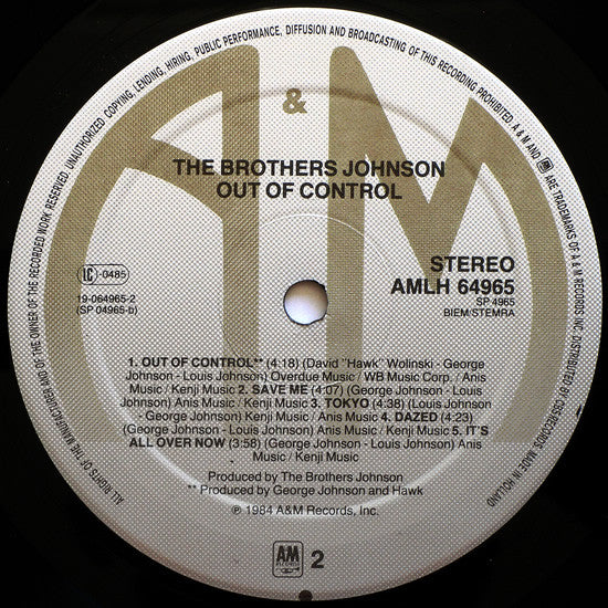 Brothers Johnson ~ Out Of Control (Vinyl) - Djungel & Jazz