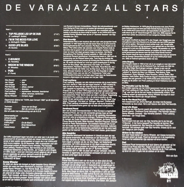 De VARAJAZZ All Stars ~ De VARAJAZZ All Stars (Vinyl) - Djungel & Jazz