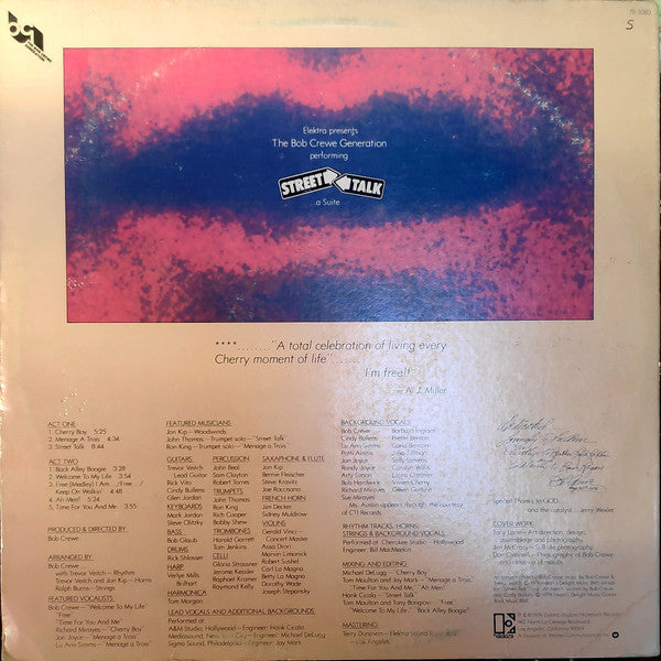 The Bob Crewe Generation : Street Talk (LP, Album, Spe)