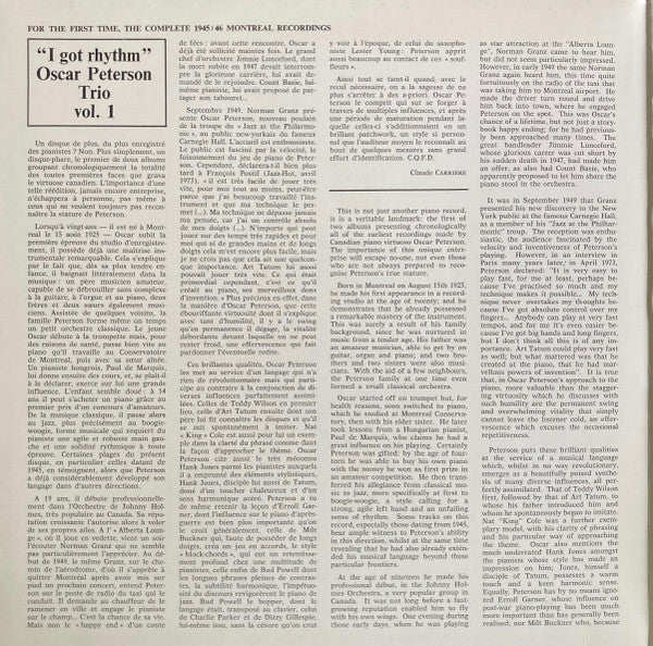 The Oscar Peterson Trio ~ I Got Rhythm / Oscar Peterson Trio Vol. 1 (Vinyl) - Djungel & Jazz