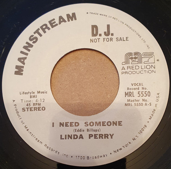 Linda Perry  ~ I Need Someone (Vinyl) - Djungel & Jazz
