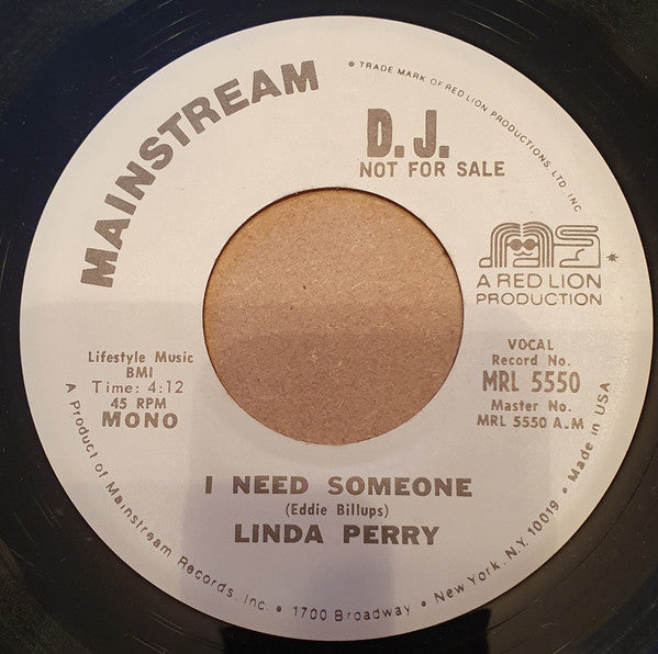 Linda Perry  ~ I Need Someone (Vinyl) - Djungel & Jazz
